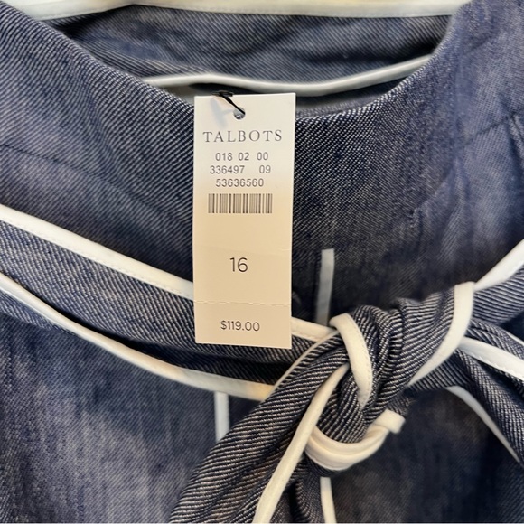 NWT Talbots Blue A-Line Skirt Contrast Piping Size 16 - Picture 9 of 10